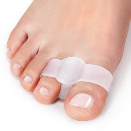 MENOCADY Pack of 12 Bunion Toe Separators Corrector for Big Toe, (0.29" Thick) Gel Toe Separators for Women Overlapping Toes with 2 Loops, Silicone Toe Spacers for Men Bunion for Alignment Feet(Clear)