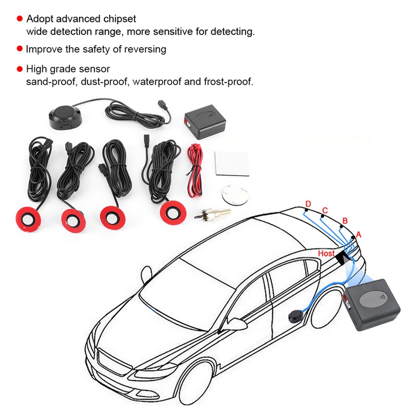 16.5mm Car BuiltIn Backup Radar Sensor Reversing Assistance with Audio