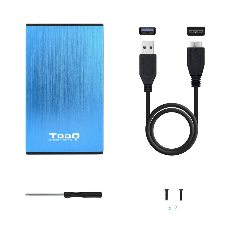 TOOQ TQE-2527BL - 2.5 inch HDD Enclosure (SATA I/II/III up