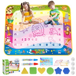 Tesoyzii Children's Toy from 1 2 3 4 Years, Painting Mat with Water Pen Toy from 1 2 3 4 Years Girls Boy Water Painting Mat Gift Boy Girl 1-4 Years Birthday Gift Toddler (animals)