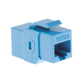 CablesAndKits Cat5e RJ45 Inline Coupler Type Keystone Jack, RJ45 Female to RJ45 Female, Snaps Into Blank Wall Plates and Patch Panels with No Need for Tools Or Punch Down, Blue