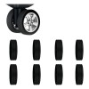 Fundas Silicona Luvan 8 Piezas Negro para Ruedas de Maleta