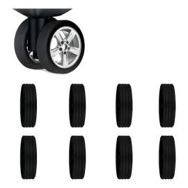 Fundas Silicona Luvan 8 Piezas Negro para Ruedas de Maleta Silenciosas                                                                                