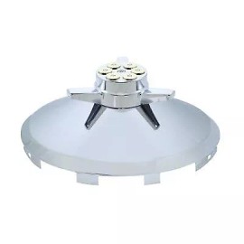 United Pacific Universal Chrome Front Notched Hub Cap w/ Gun Cylinder Spinner - 7/16" Lip