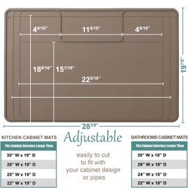 The Original Under Sink Mat - Adjustable Silicone mat, Waterproof Under The Sink Bathroom Vanity Mat - 28" x 19" or smaller