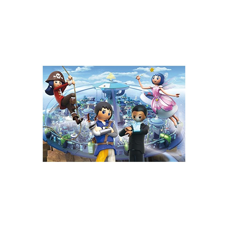 Schmidt 56168 Playmobil Puzzle Super 4 – Technopolis mit Einer