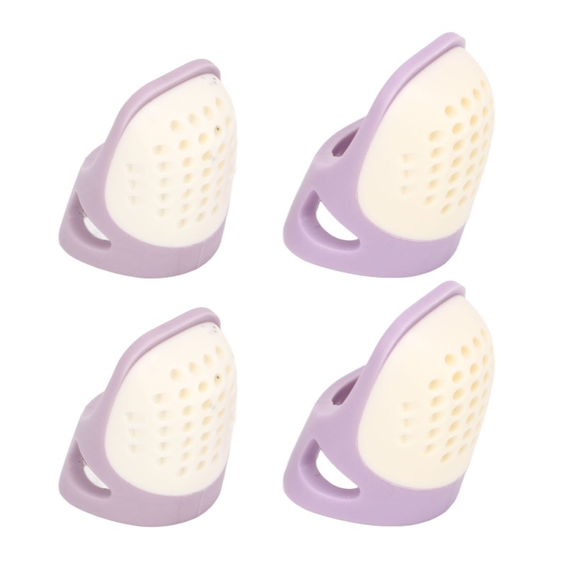 4 Pcs Silicone Thimble Purple Soft Elastic Finger Protector Finger