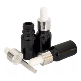 Meliars Frasco Gotero 10/30 Ml Negro Bulbo Plata/blanco (30 Pzs)