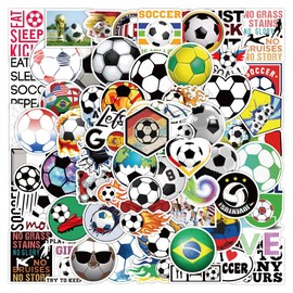 Football Water Bottle Stickers for Kids,100 PCS Soccer Stickers Pack for Laptop Phone Skateboard Bicycle Bumper Suitcase Luggage Car Guitar,Waterproof Aesthetic Vinyl Stickers for Teens Girls
