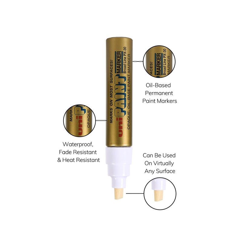 uni-ball Uni Paint PX-30 Oil-Based Paint Markers, Broad Line (8mm),
