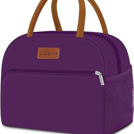 Coobiiya Large Capacity Reusable   Cooler   for Women and Men for Work/Office/Picnic/Travel/School Lunch Bag Durable lunch bag women lunch bags women nurse lunch bag work lunch bag TikTokShopBacktoSchool:_2 Pack Dark Purple