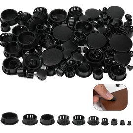VEPEPE Pack of 150 Black Cover Caps for Drill Holes Set, 6/8/10/12/16/20/22/25/28/30 mm Drill Hole Cover Caps, Cover Caps Black Set, Furniture Hole Cover Black for Drilling Screws
