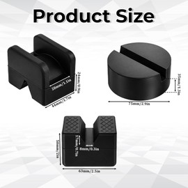 8 Pcs Jack Stand Pads, Black Rubber Cars Jack Stand Pads 2-3 Ton Universal Slotted Rail Pinch Welds Protector for Car Accessories