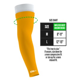 Nxtrnd Double Arm Sleeves, Two Tone Arm Sleeve, Football Arm Sleeves, Sold as a Pair (Large, Yellow)