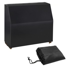 GMAPATS Upright Piano Cover, Waterproof Dustproof Silver-coated Oxford Full Cover, Replacement for Standard Size Piano (Black)