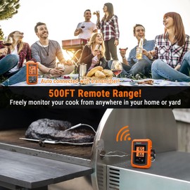 ThermoPro TP20 500FT Wireless Meat Thermometer with Dual Meat Probe, Digital ...