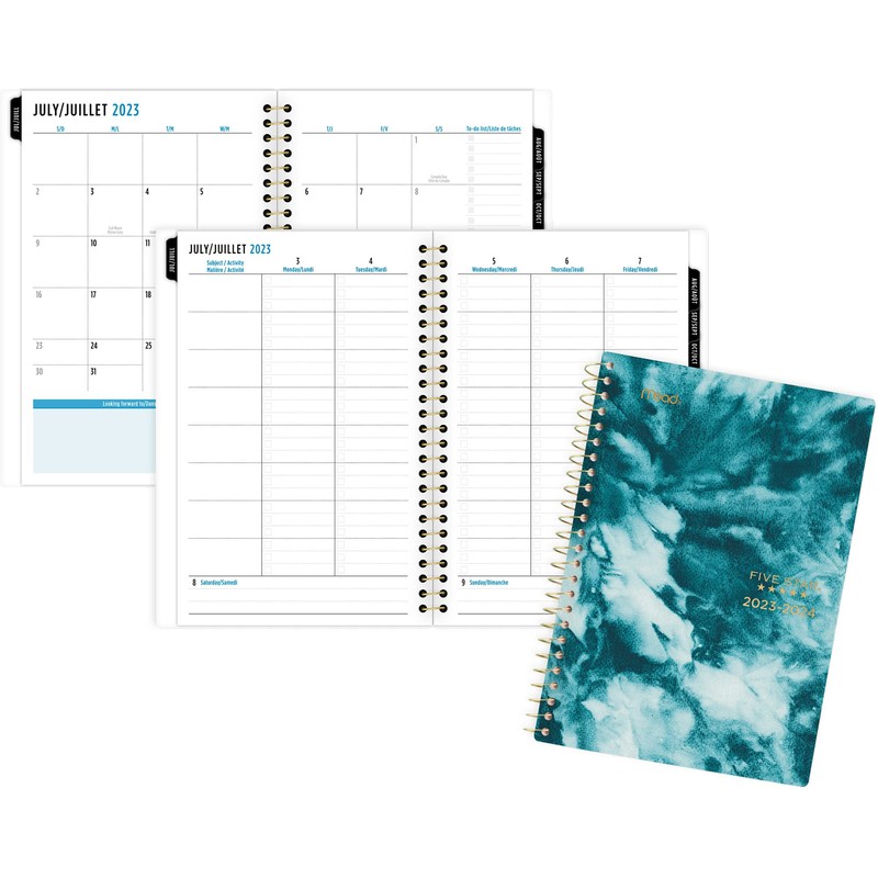 Five Star Blue Tie Dye Small Academic Weekly/Monthly Planner
