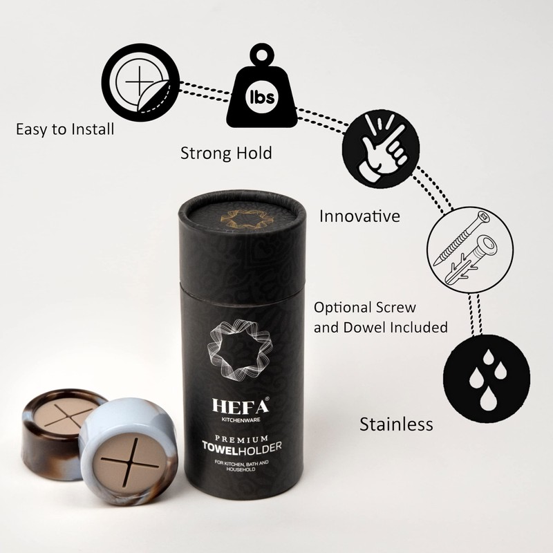 HEFA Towel Hooks, Towel Holder, Dish Towel Holder, Kitchen Organization,