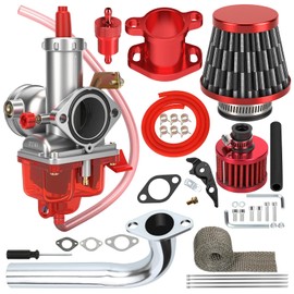 CILOYU PZ30 Carburetor 30mm Carb Exhaust Header Pipe Stage 1 Kit Replacement for Predator 420cc 301cc GX390 GX340 GX270 GX240 13HP 11HP Engine Mini Bike Go Kart Parts with Intake Manifold