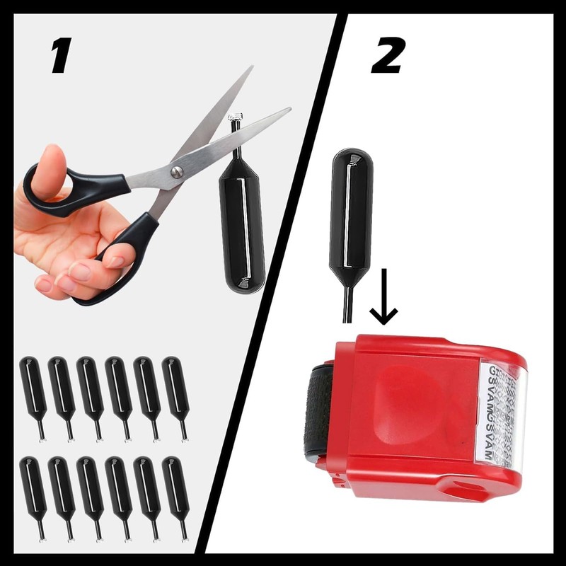 14pcs Confidential Roller Stamp Ink Refills（2ml） Address Blocker Stamp and
