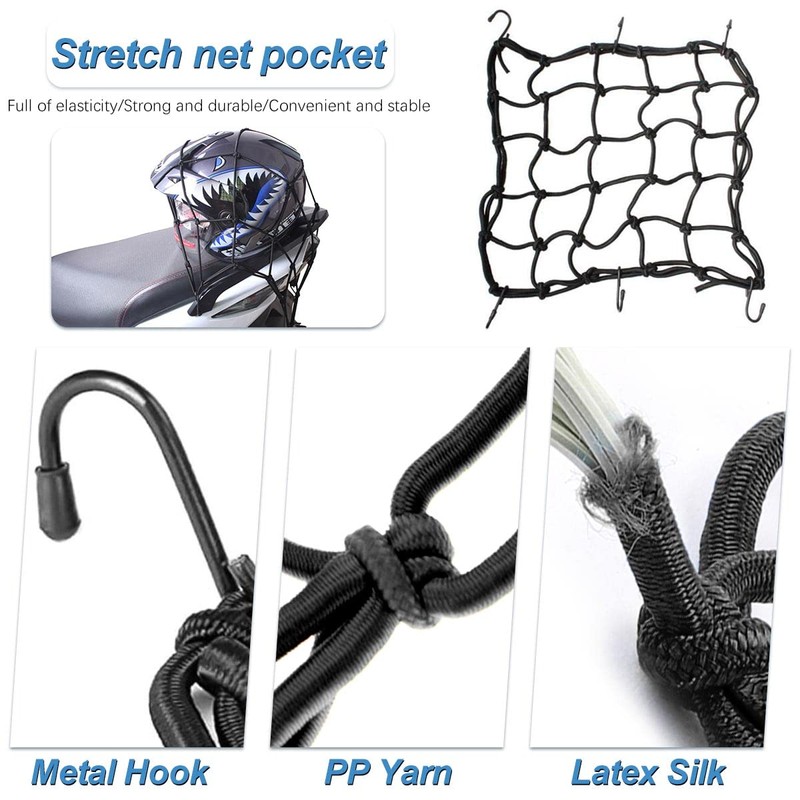 HOOPOE Bicycle Luggage Rack Tie Down Straps 5 Pack Rubber