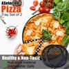 ASelected 3Pcs Pizza Pan, 33Cm,12.9 Inches Non Stick Dishwasher Safe
