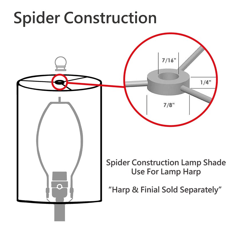 Aspen Creative 33024, Hardback Empire Transitional Spider Lamp Shade, Mushroom