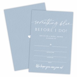 Before I do that, here's something blue! - Bridal Shower Invitations - 25 Minimalist Wedding Invitation and Envelopes, Couple Fill-In Wedding invites, For Engagement, Bridal Parties Invitations - B08
