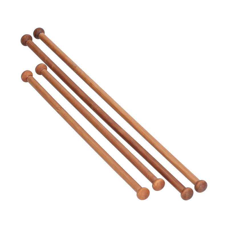 Pack of 4 Hanging Rods, Sandalwood Round Clothes Rail, Wooden