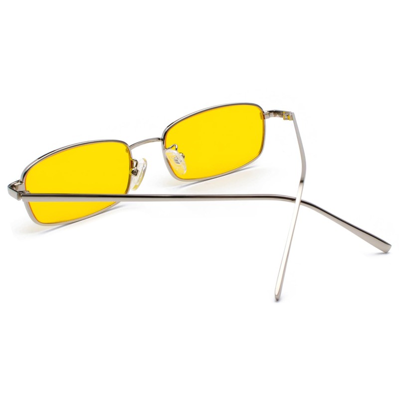 RUNHUIS Retro Classic Small Rectangle Sunglasses Women Men Vintage Slim
