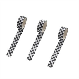 ZhangyiHot 3Pcs Black and White Decorative Washi Tape Compact Checkerboard Pattern Paper Tape DIY Fade-Resistant Arts Black and White Washi Tape and Crafts Tape Arts and Crafts Tape Adhesives