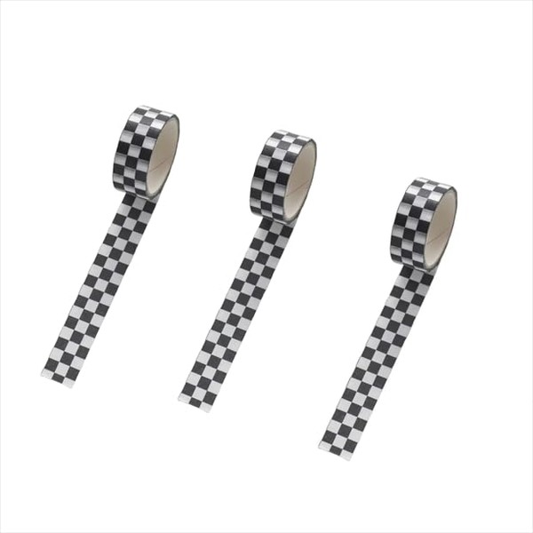 ZhangyiHot 3Pcs Black and White Decorative Washi Tape Compact Checkerboard