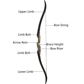 TOPARCHERY Recurve Bow 60inch Left Handed Riser for Adults Target Shooting 30-50Lbs Hunting Target Practice with Bow Stringer (40)