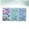 FRCOLOR 3pcs Flexible Natural Shell Paper Nail Art Stickers for