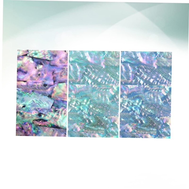 FRCOLOR 3pcs Flexible Natural Shell Paper Nail Art Stickers for