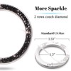 ToBeQueen Black Bling Push Start Button Cover Ring, Interior Crystal