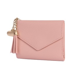 Small Women's Purse Made of Soft Leather, PU Leather Purse, Mini Short Women's Purse with Many Compartments and Coin Compartment - Soft Comfortable Smooth, pink, Minimalist