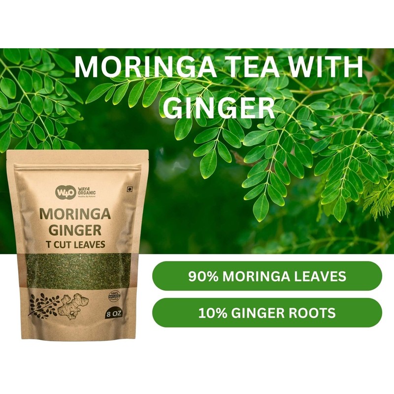 Moringa Leaves Tea with Ginger 8 oz, Boost Immunity, Aid