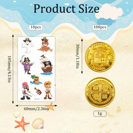 Pack of 100 Gold Coins Pirate Treasure Plastic Gold Taler Artificial Gold Coins Play Coins Treasure Hunt Event Children's Birthday Party