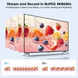 BIFALE Full 4K 60Hz Output HDMI Video Capture Card, USB 3.0 Capture Device, HDMI to USB A/USB C for Live Streaming, Recording, OBS, Gaming, PC/Mac/Android