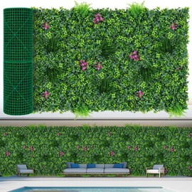 EverNature Artificial Grass Wall Roll Panels, 40"x120"(33.33 SQFT) Greenery Backdrop with Mint Plant Leaves, UV-Anti Fake Greenery Plant Boxwood Panels for Outdoor Patio Garden Green Wall Decor