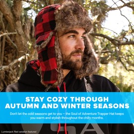 S A Company Trapper Hat Winter Hats for Men & Women | Russian Hat | Faux Fur Hat with Ear Flap (High Vis Orange)