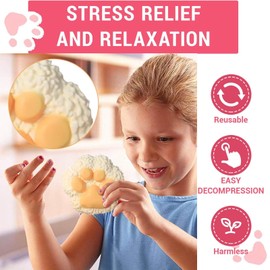 4 PCS Taba Squishy Paw, Taba Squishy Kit, Taba Squishy, Fufu Squishy, Soft Stress Toys for Relaxation Party, Suitable for All Age, Cute Stress Relief Toys for Anxiety Relief