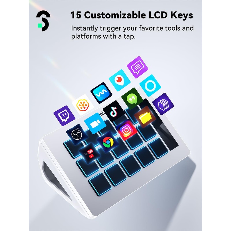 SOOMFON Stream Control Deck Studio Stream Controller with 15 Macro