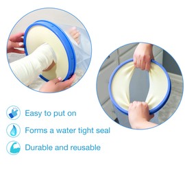 DMI Waterproof Cast Cover, Wound Barrier & Bandage Protector, Reusable with a Watertight Seal for Showers, Baths and Pools, Fits Adult Large Leg up to 42 Inches in Length, Long Leg