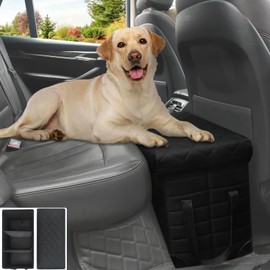GJEASE Car Back Seat Extender for Large Dogs up to 200lbs,Dog Car Back & Front Seat Extender with Storage,Pets Can to Have The Whole Front/Back Seat to Stretch Out and Nap On Trips