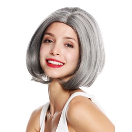 WIG ME UP - 1962-10A/88A Women's Wig Short Bob Straight Curved Lace Parting Grey Highlighted Mottled