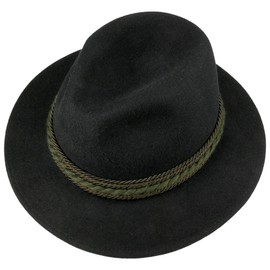 Lodenhut Manufaktur Landsgut Wool Felt Hat Wool Hat Traditional Hat Shooting Hat Hiking Hat, black