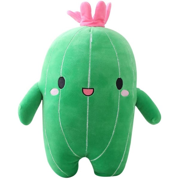 JOSON 9.8" Cactus Plush Stuffed Plant with Smiley Soft Cactus