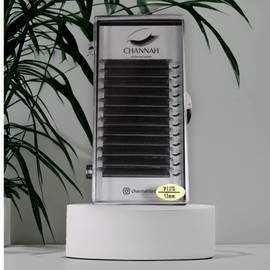 Blíster Extensión de pestañas VOLUMEN YY, brasileña, hawaiano mixto, eyelash extension, fibras ligeras, suaves, naturales, simétricas (0.07D, 13-MM, mate black)